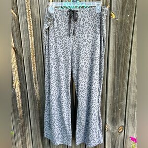 Gray Leopard Print Lounge Pants